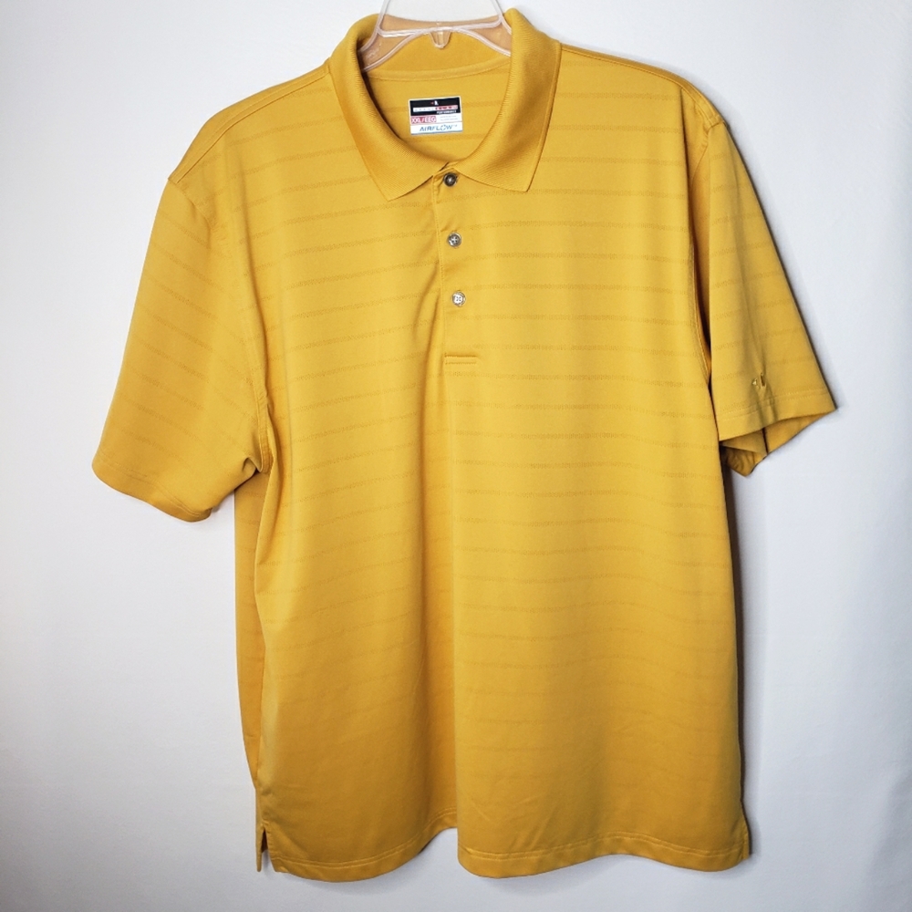 Grand Slam Performance Golf Polo Men's XXL Yellow Airflow Short Sleeve Shirt